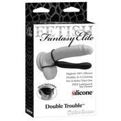 FF Elite Double Trouble 6in Strap-On Blk