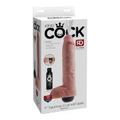 King Cock 11in Squirting Cock Balls Beig