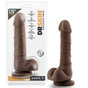 Dr. Skin Basic 7 Dildo 7.75in Balls Brn