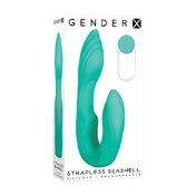 GX StraplessSeashell Vibr StrapOn Teal