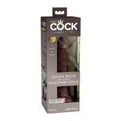 King Cock Elite 7in DualDens Sili Brown