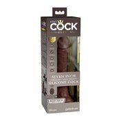 King Cock Elite 7in VibDualDensRem Brn