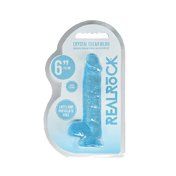 RealRock CC 6in Dildo WBalls&Suction Blu