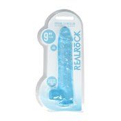 RealRock CC 9in Dildo WBalls&Suction Blu