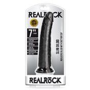 RealRock 7in Slim Dildo W/Suction Black