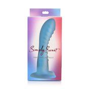 Simply Sweet Ribbed Silicon Dildo 7in Bl