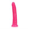 Realrock GITD Slim 9in Dildo Neon Pink