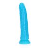 Realrock GITD Slim 6in Dildo Neon Blue