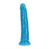 Realrock GITD Slim 8in Dildo Neon Blue