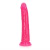 Realrock GITD Slim 7in Dildo Neon Pink