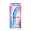 Simply Sweet Rippled Sili Dildo 7in Bl/W